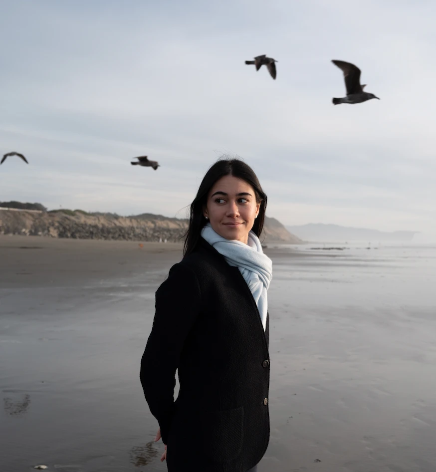Sophia Latessa on the beach in San Francisco