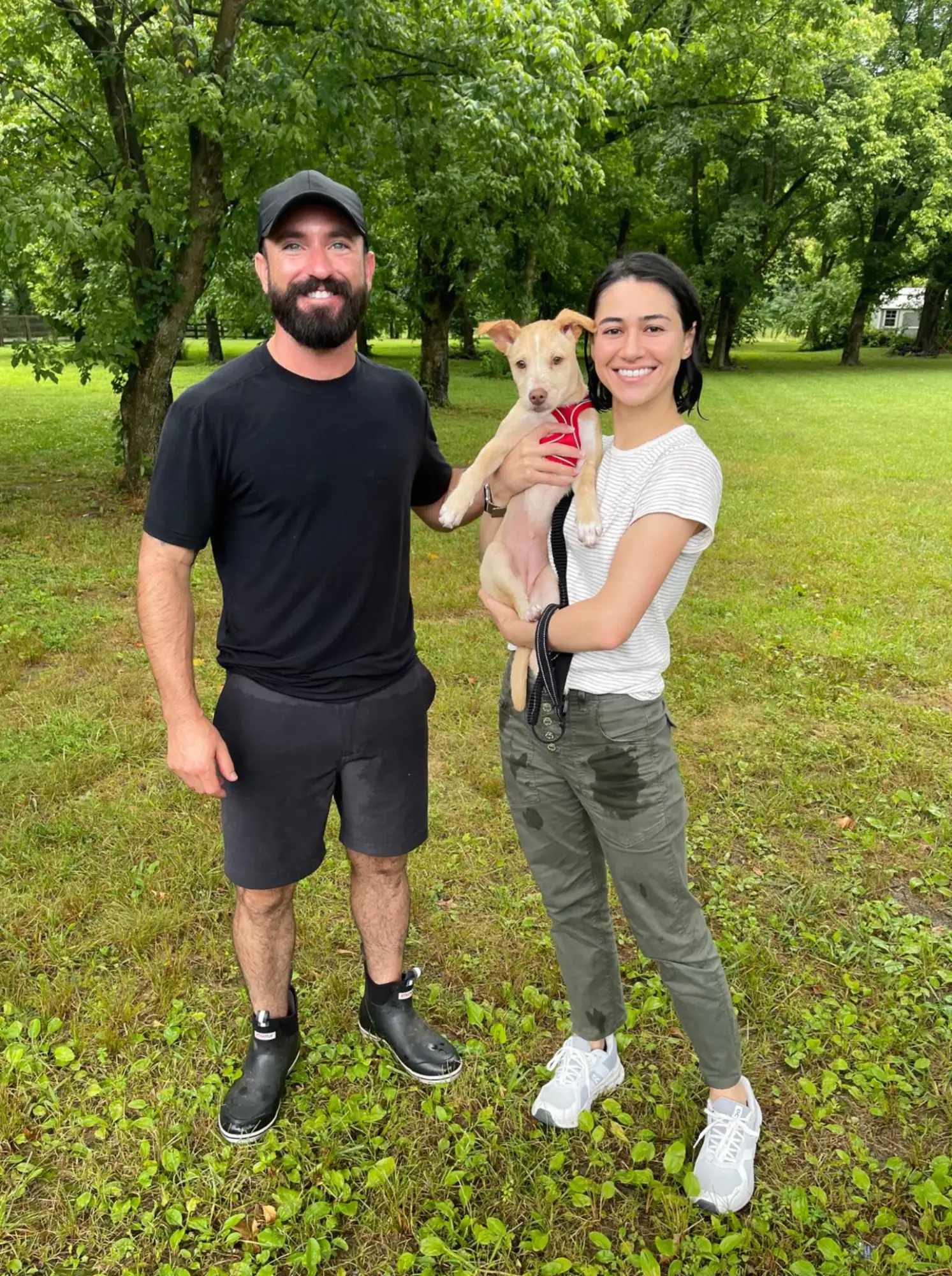 With Andy Kruger and Willow the foster puppy